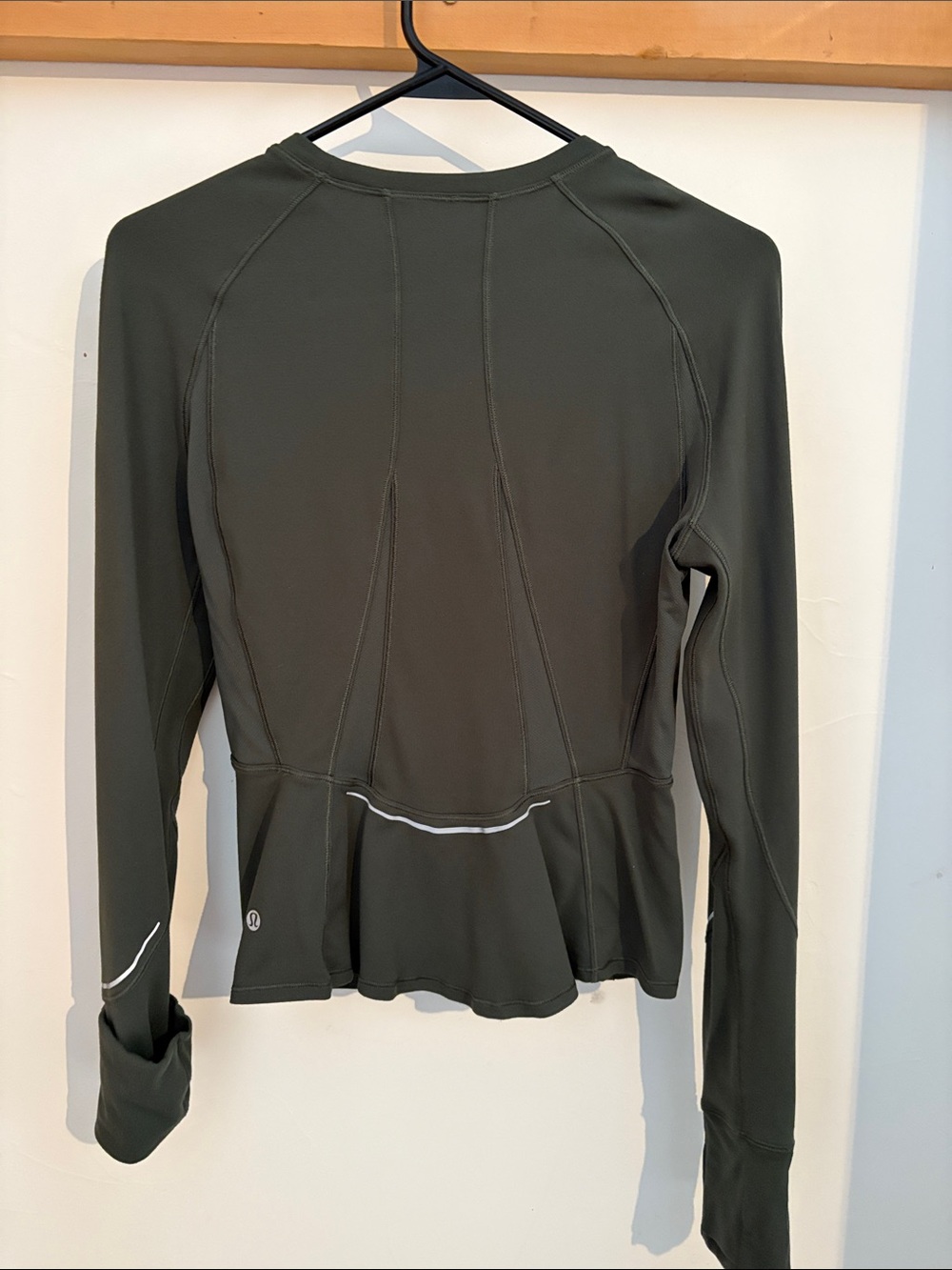 lululemon athletica Long-Sleeve Reflective Running Top- Olive Green